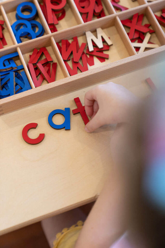 learning words at growing stars montessori flinders nsw