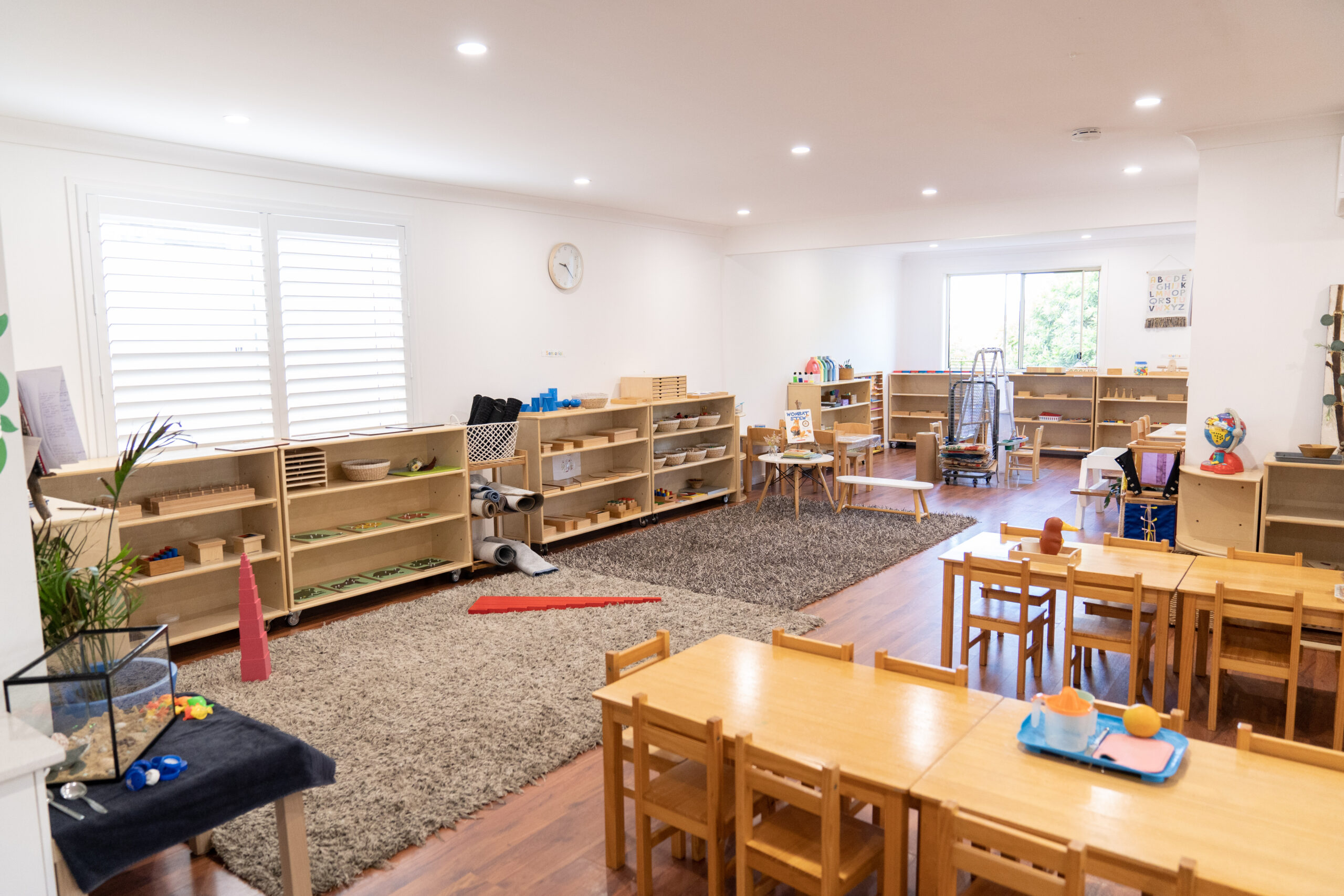 indoor learning area at growing stars montessori flinders nsw